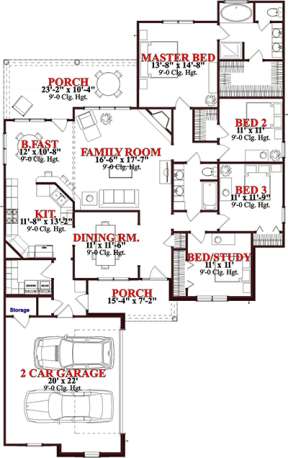 Floorplan 1 for House Plan #1070-00185