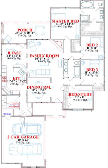 Floorplan1 for House Plan #1070-00186