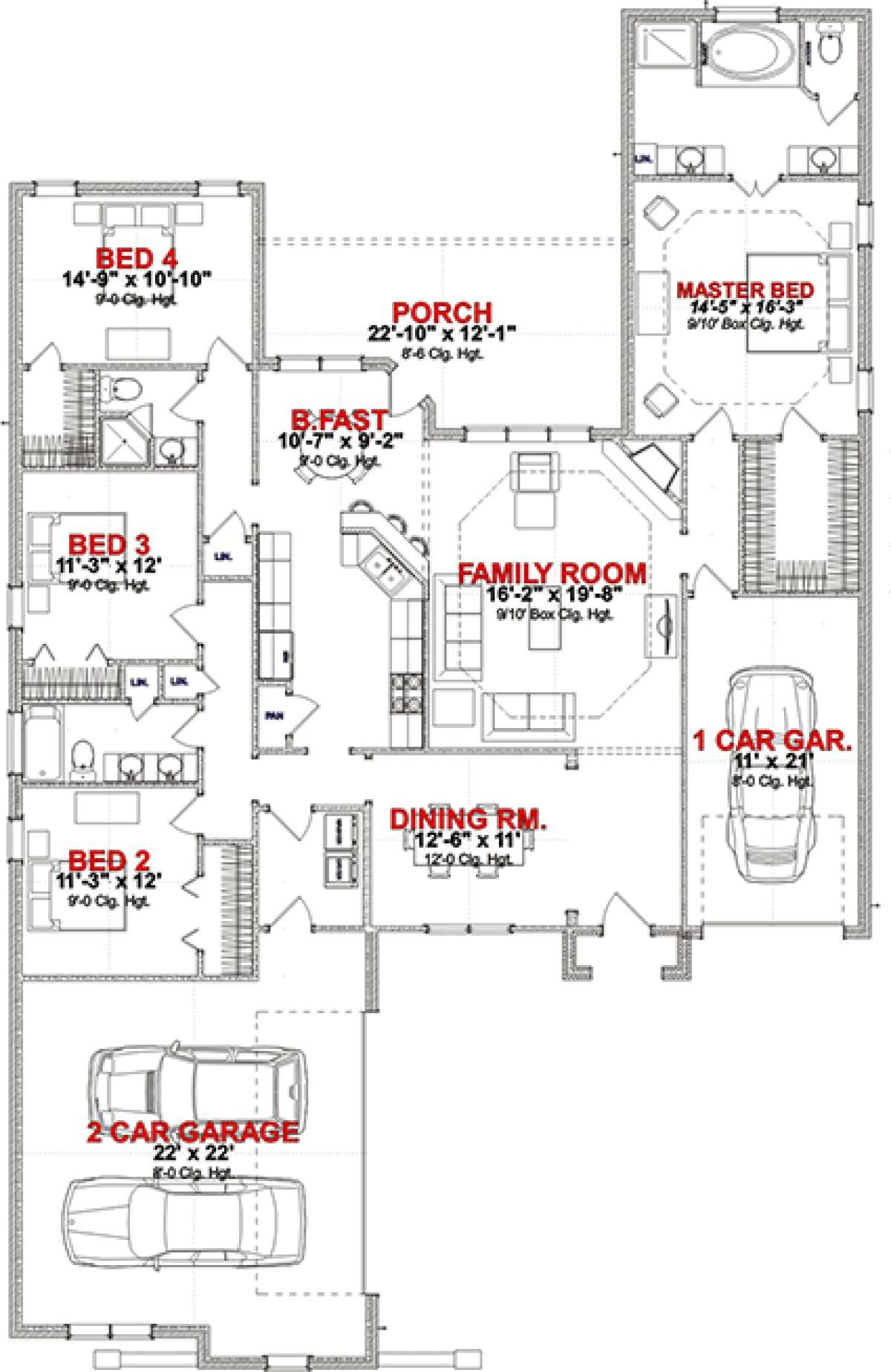 Floorplan 1 for House Plan #1070-00187