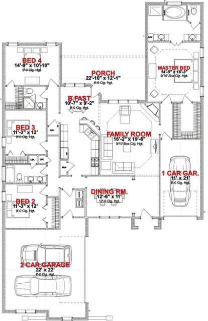 Floorplan1 for House Plan #1070-00187