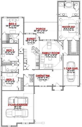 Floorplan 1 for House Plan #1070-00188
