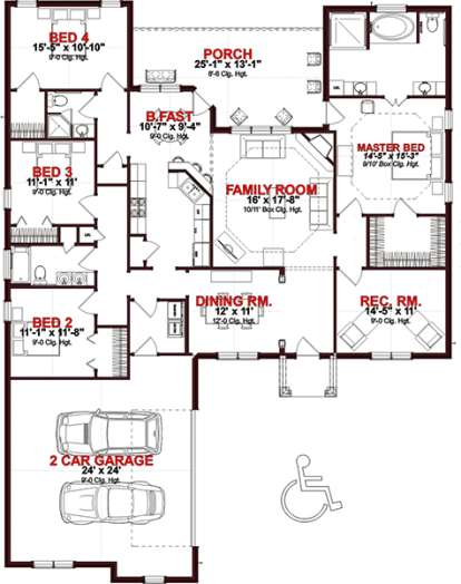 Floorplan 1 for House Plan #1070-00189