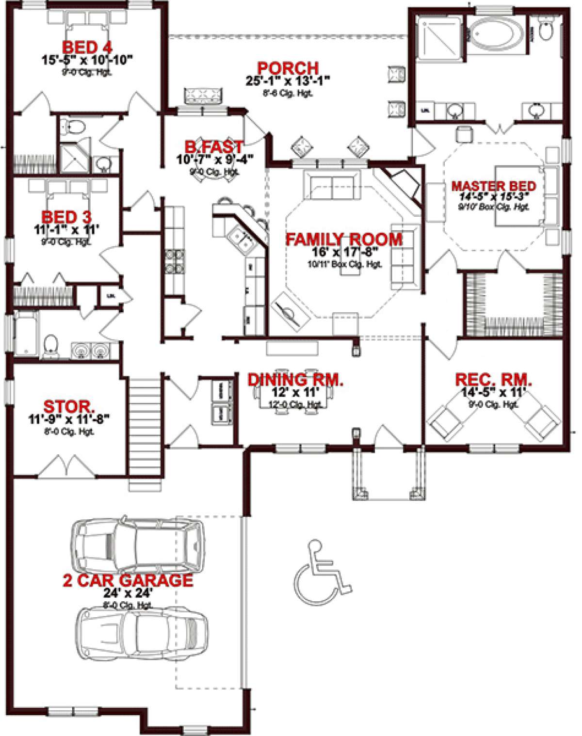 Floorplan 1 for House Plan #1070-00190