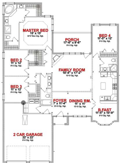 Floorplan 1 for House Plan #1070-00192