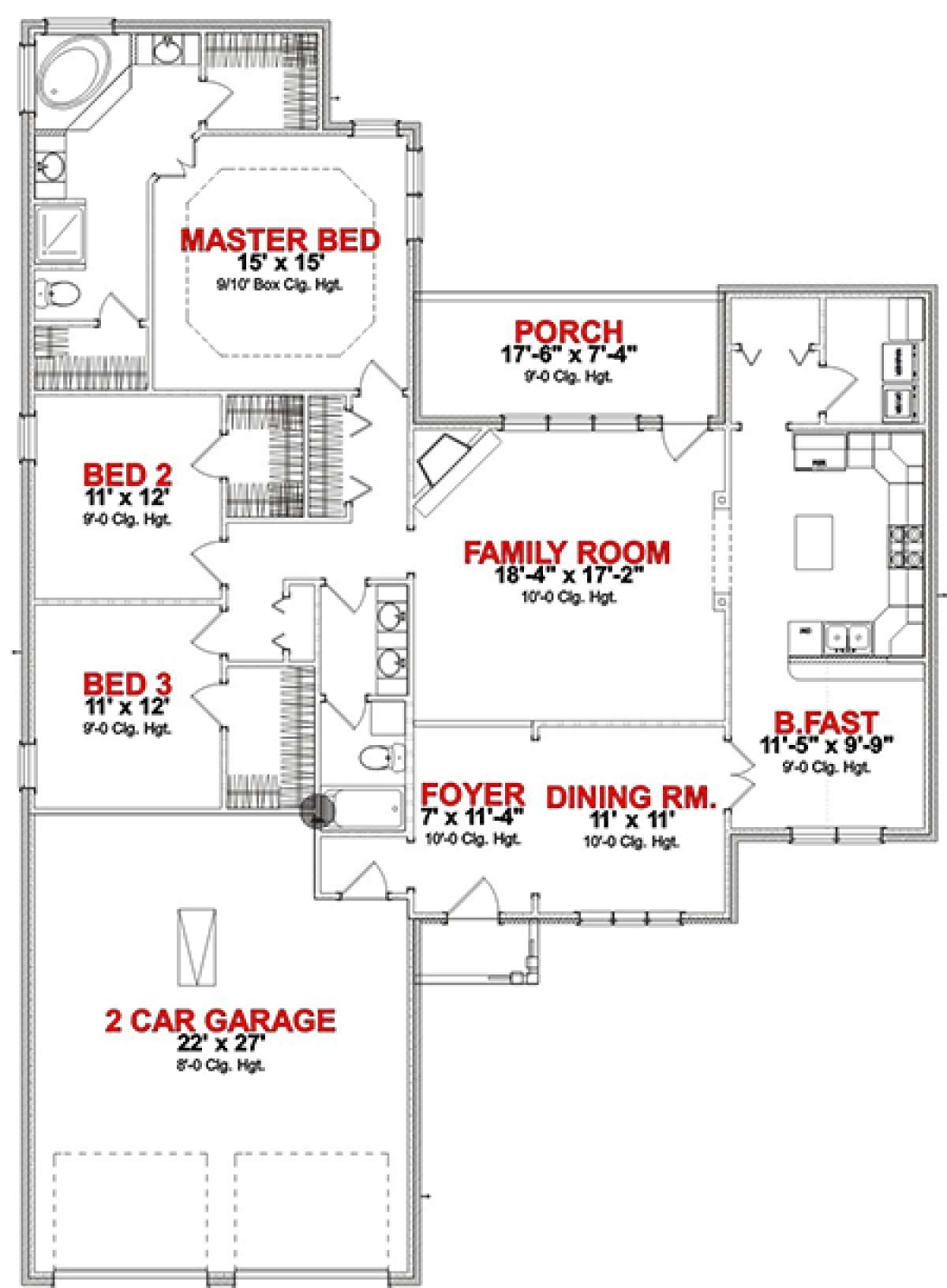 Floorplan 1 for House Plan #1070-00193