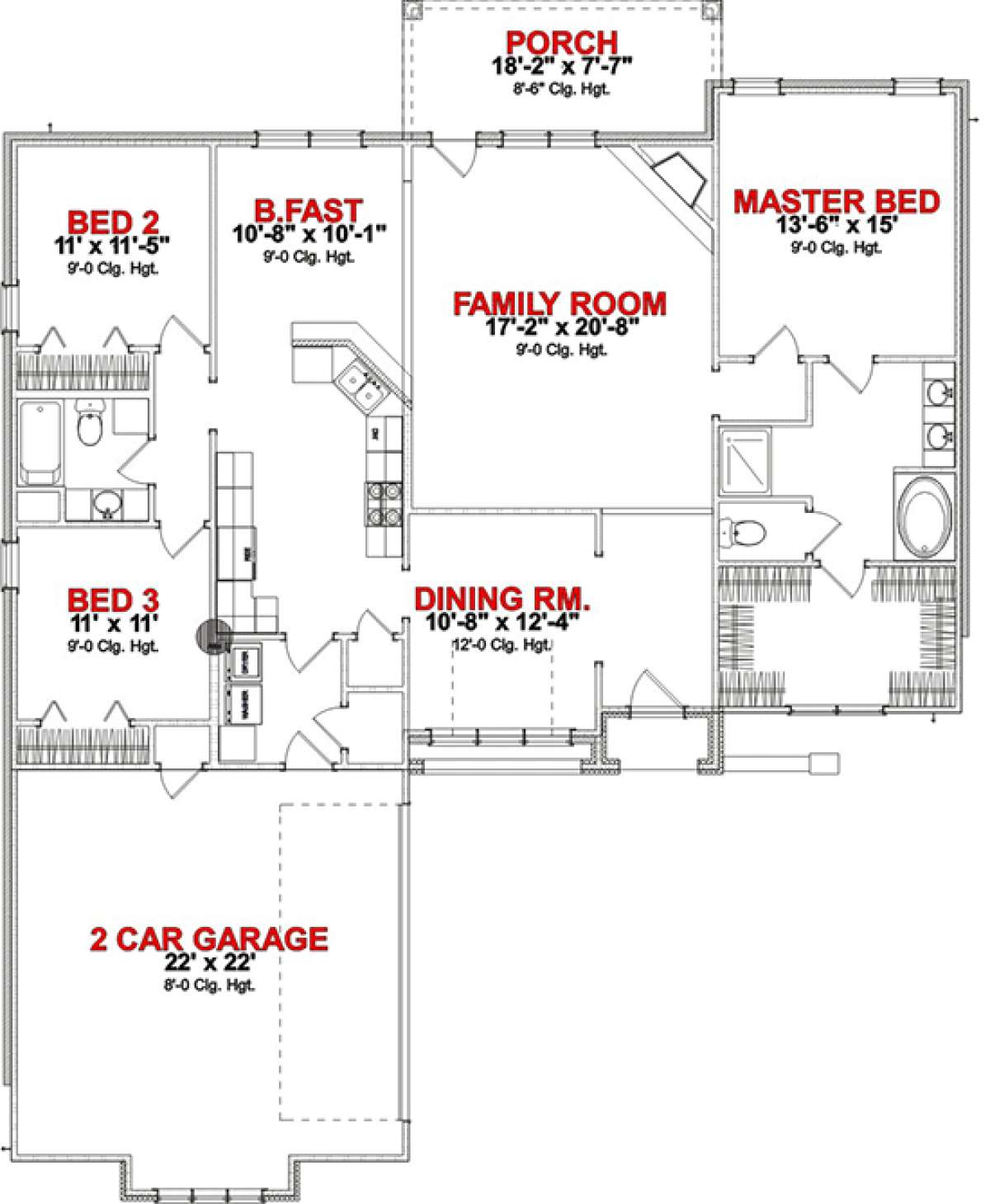 Floorplan 1 for House Plan #1070-00194
