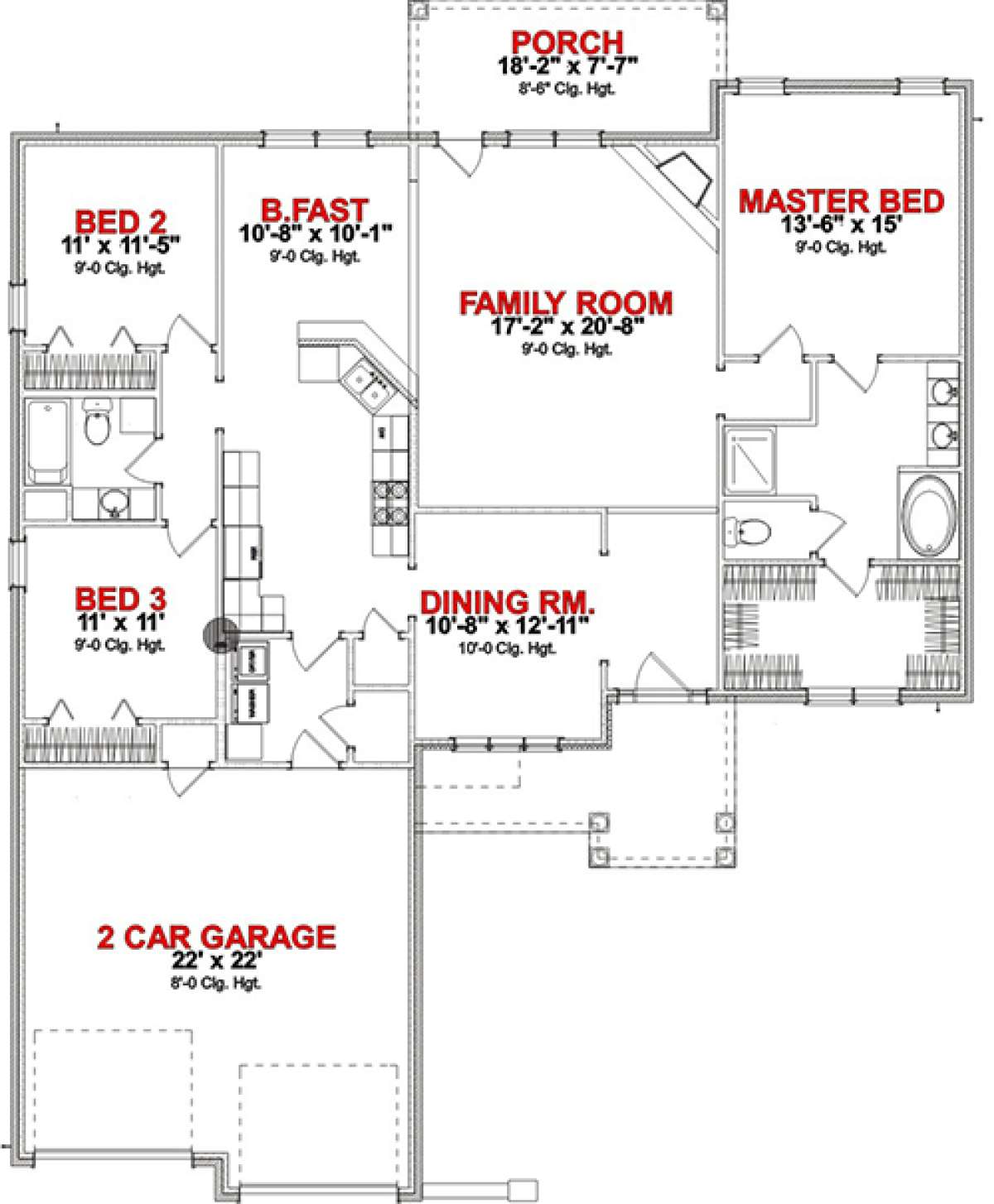 Floorplan 1 for House Plan #1070-00195