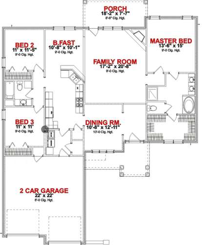 Floorplan1 for House Plan #1070-00195