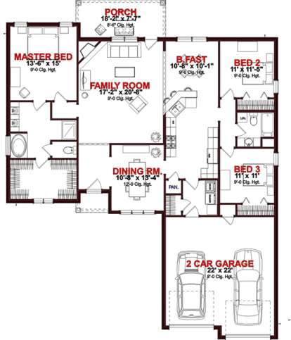 Floorplan 1 for House Plan #1070-00196