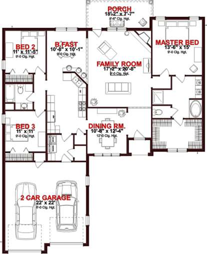 Floorplan1 for House Plan #1070-00197