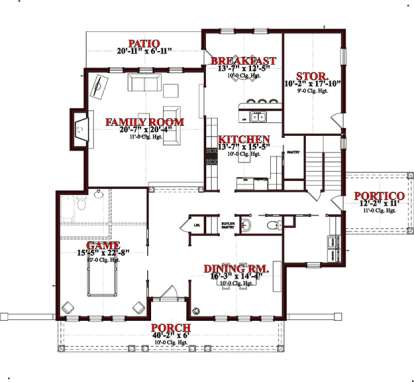 Floorplan 1 for House Plan #1070-00199