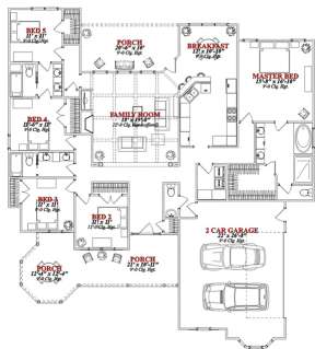 Floorplan 1 for House Plan #1070-00200