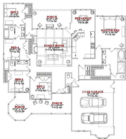 Floorplan1 for House Plan #1070-00200