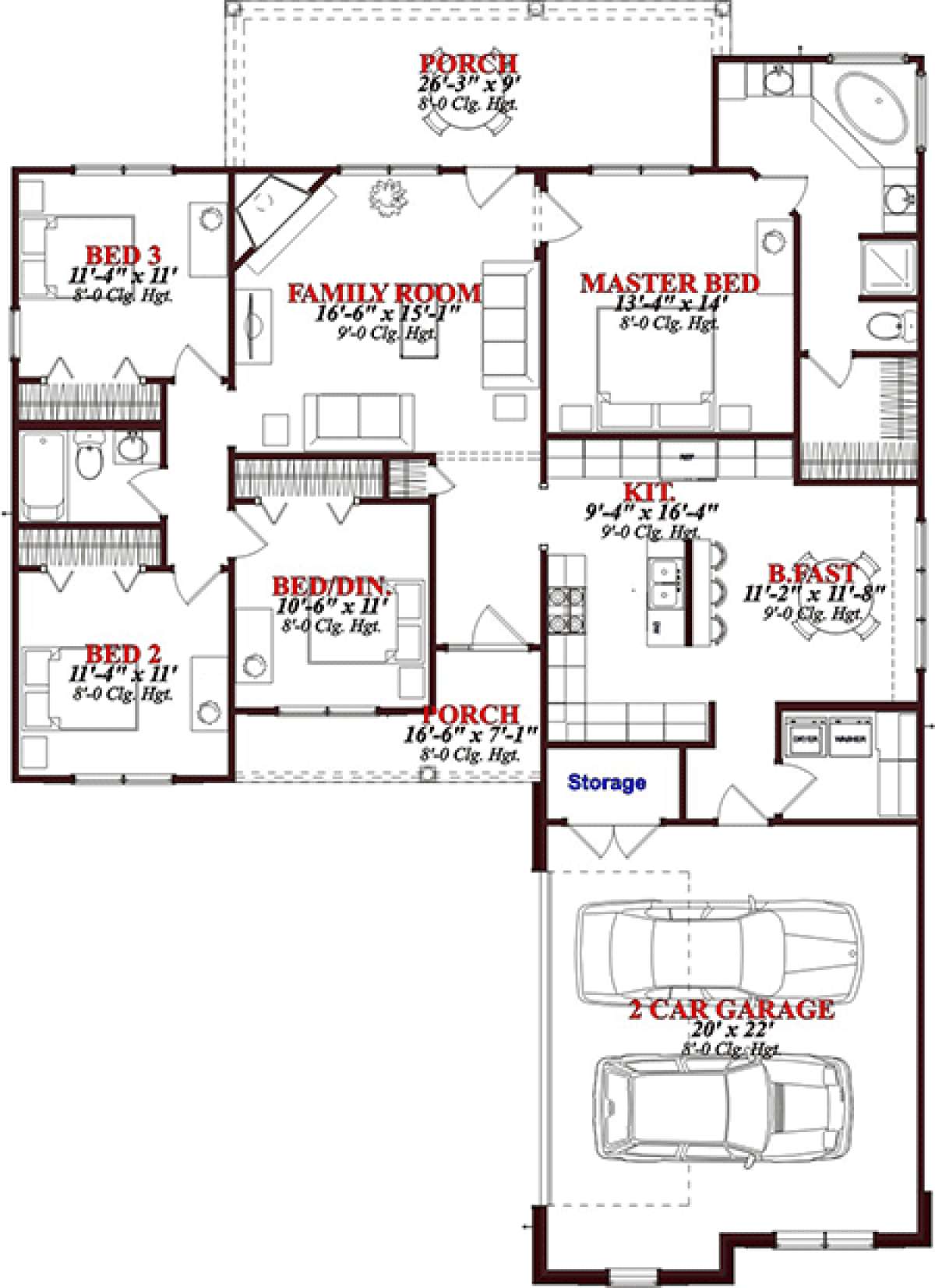 Floorplan 1 for House Plan #1070-00202