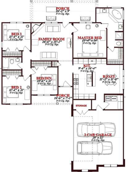 Floorplan1 for House Plan #1070-00203