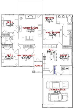 Floorplan 1 for House Plan #1070-00204