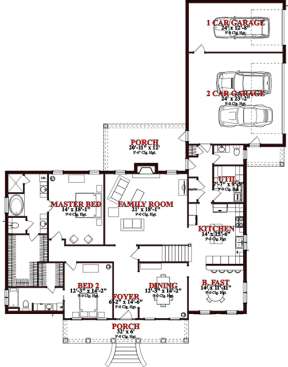 Floorplan 1 for House Plan #1070-00206