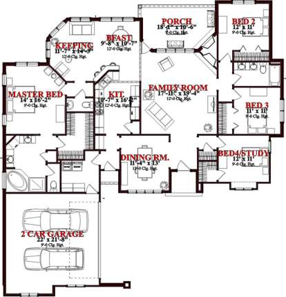 Floorplan1 for House Plan #1070-00208