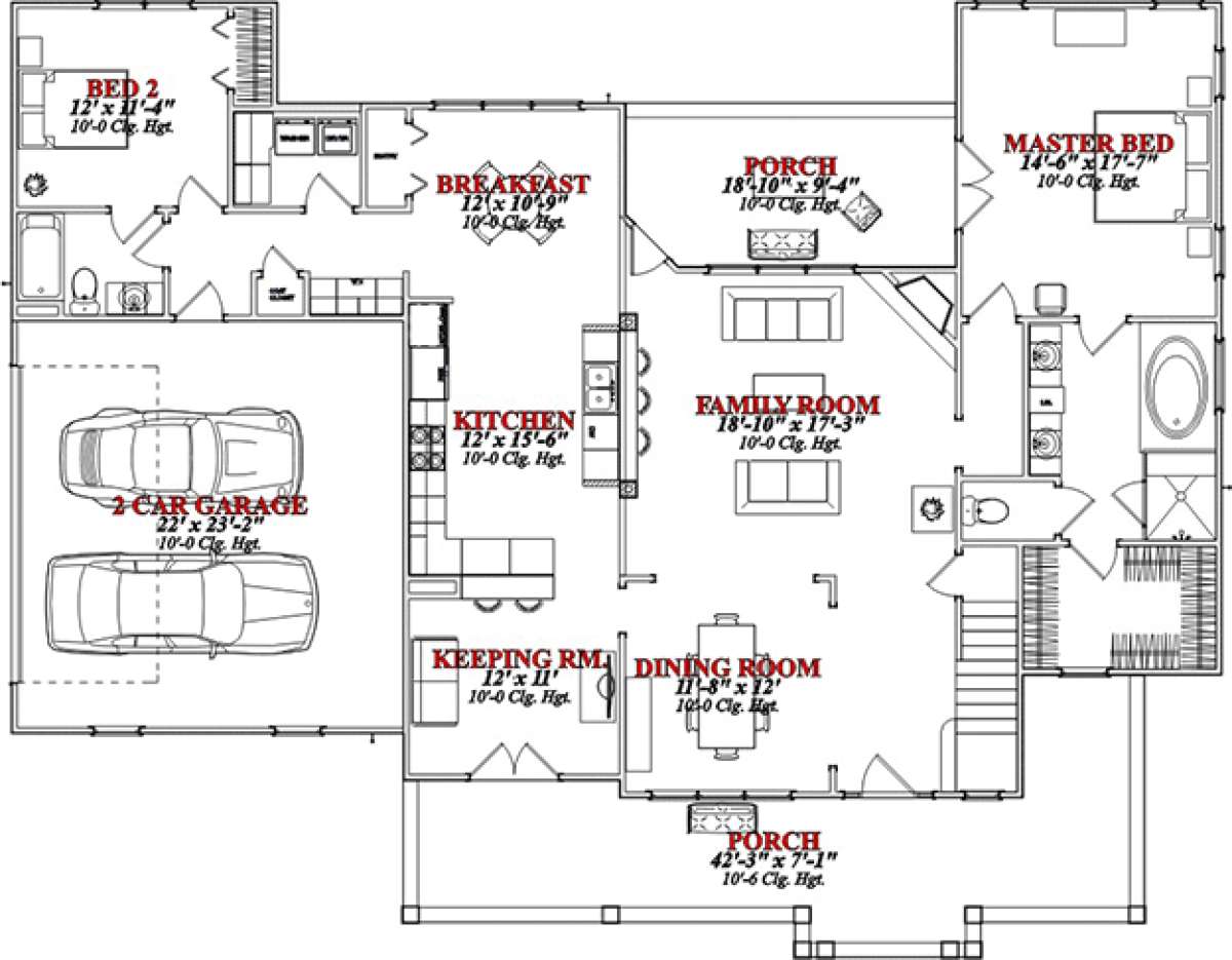 Floorplan 1 for House Plan #1070-00211