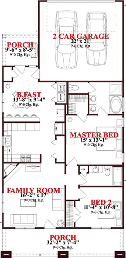 Floorplan 1 for House Plan #1070-00212