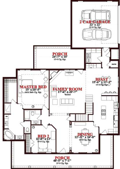 Floorplan 1 for House Plan #1070-00214