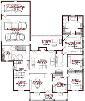 Floorplan 1 for House Plan #1070-00217