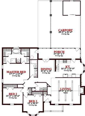 Floorplan 1 for House Plan #1070-00221