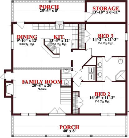 Floorplan 1 for House Plan #1070-00222
