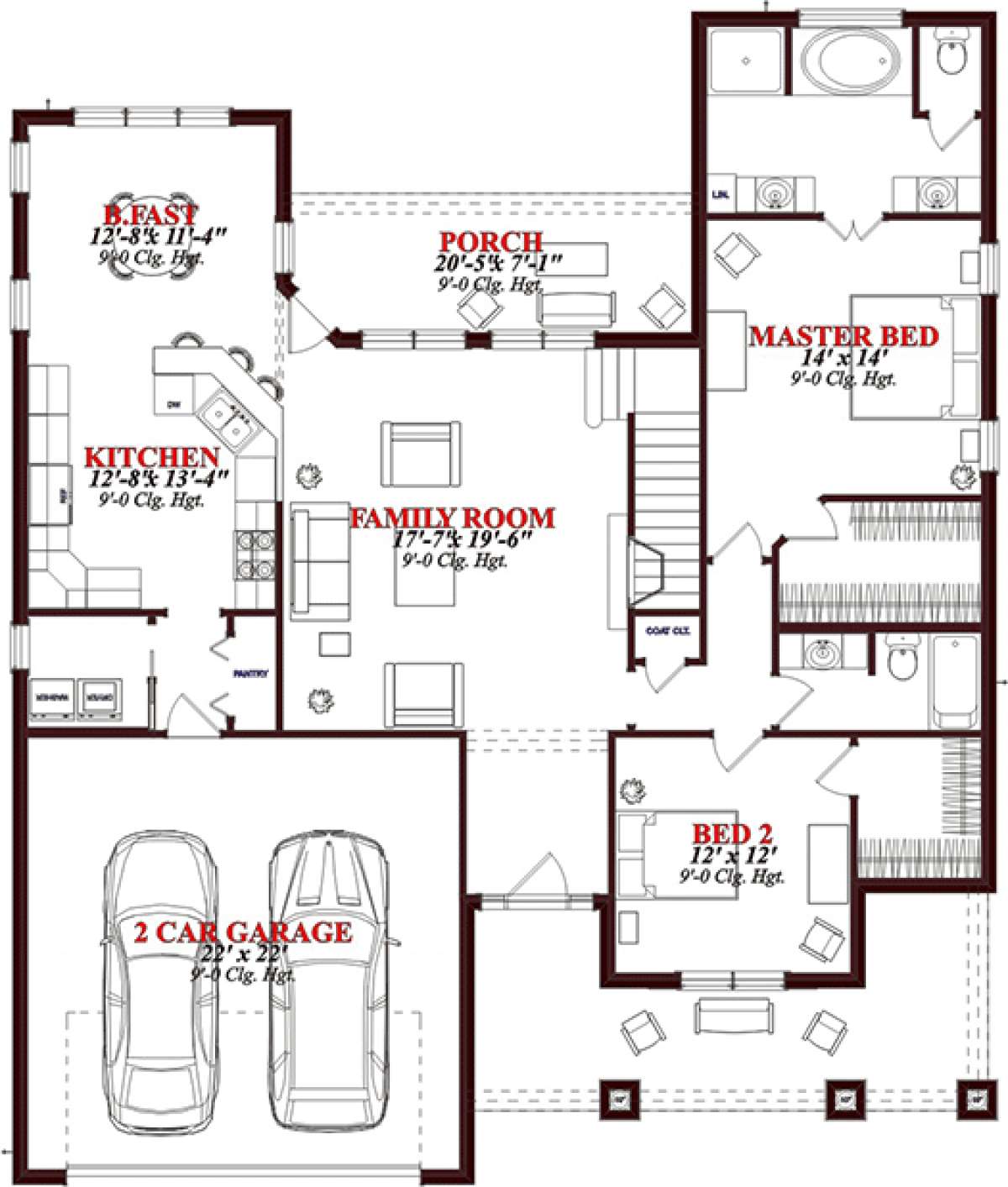 Floorplan 1 for House Plan #1070-00223