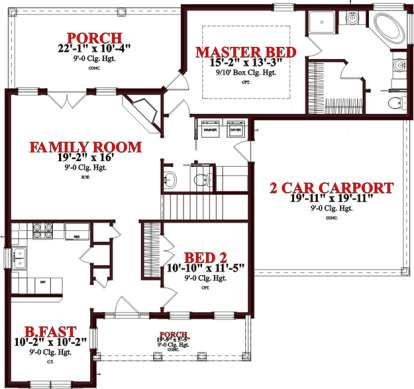 Floorplan 1 for House Plan #1070-00224