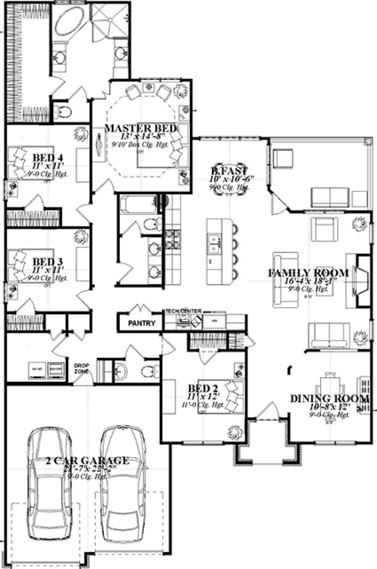 Floorplan 1 for House Plan #1070-00225