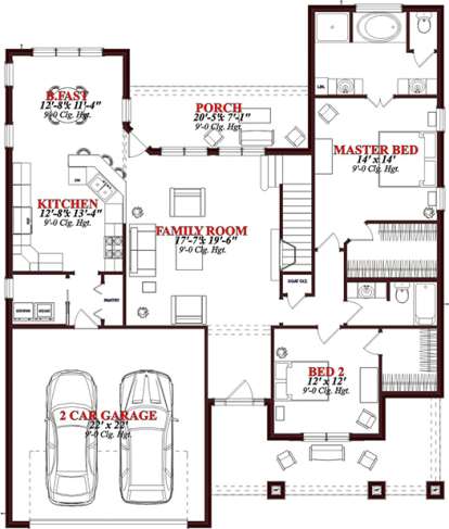 Floorplan 1 for House Plan #1070-00226