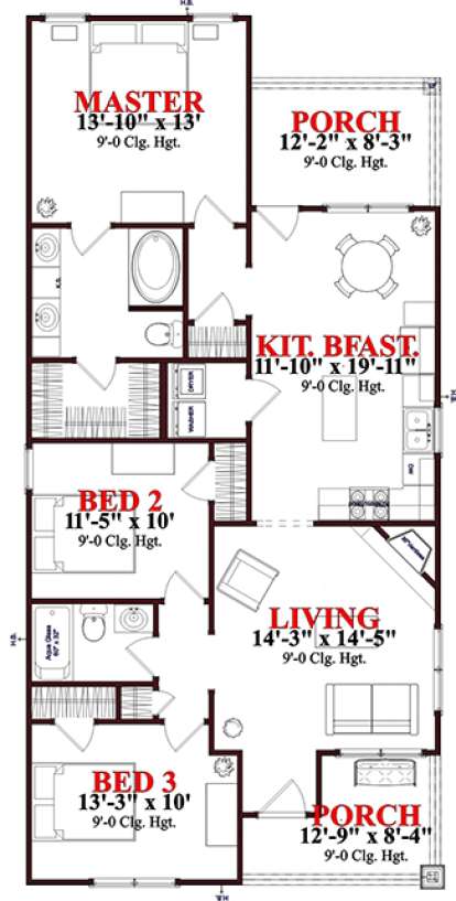 Floorplan 1 for House Plan #1070-00228