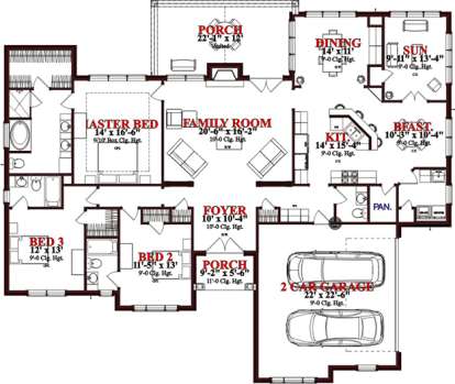 Floorplan1 for House Plan #1070-00229
