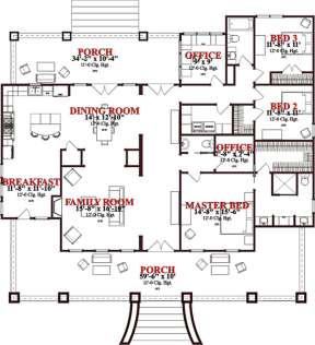 Floorplan 1 for House Plan #1070-00232
