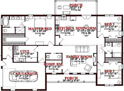 Floorplan1 for House Plan #1070-00233