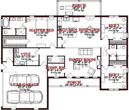 Floorplan1 for House Plan #1070-00234