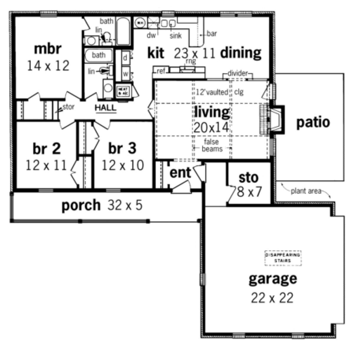 Floorplan 1 for House Plan #048-00039