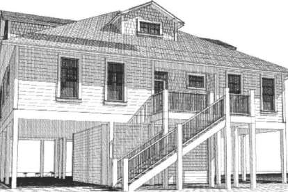 Coastal House Plan #1070-00239 Elevation Photo