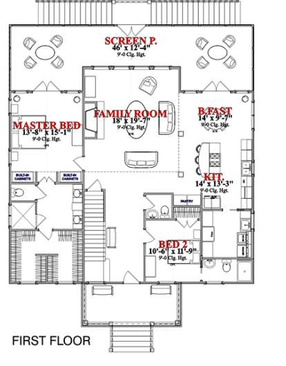 Floorplan 1 for House Plan #1070-00240