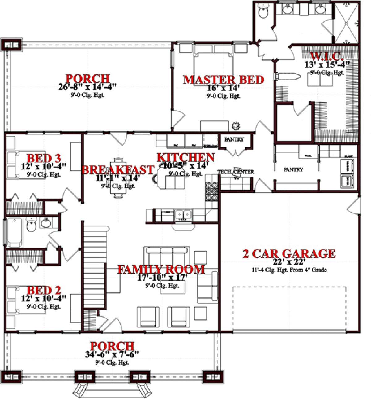 Floorplan 1 for House Plan #1070-00241