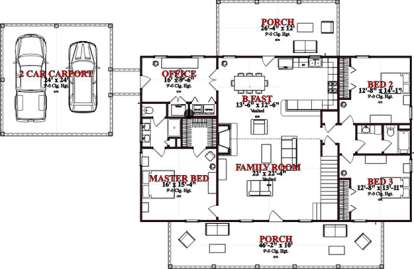 Floorplan 1 for House Plan #1070-00245