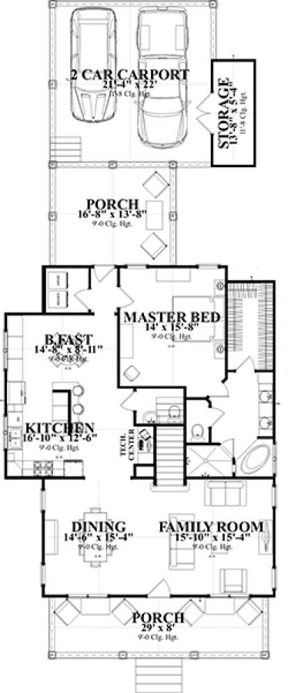 Floorplan 1 for House Plan #1070-00249