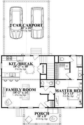 Floorplan 1 for House Plan #1070-00253
