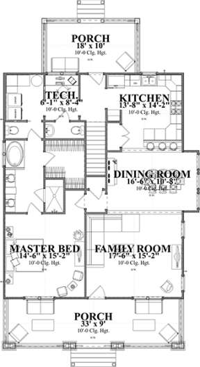 Floorplan 1 for House Plan #1070-00254