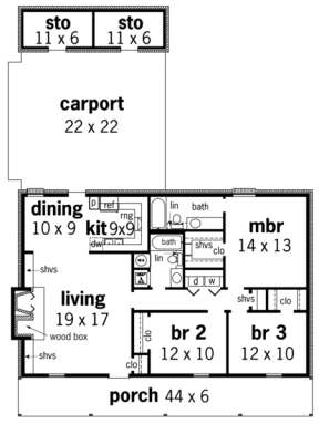 Floorplan 1 for House Plan #048-00041