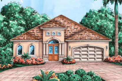 Florida House Plan #1018-00021 Elevation Photo