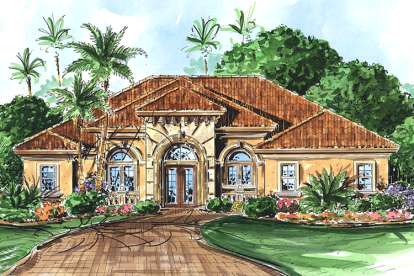 Florida House Plan #1018-00026 Elevation Photo