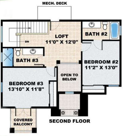 Second Floor for House Plan #1018-00032