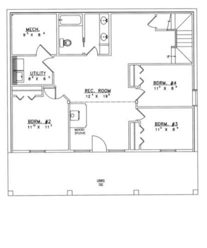 Basement Floor for House Plan #039-00278